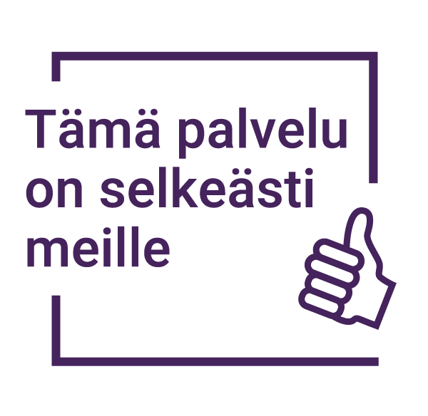 Tämä palvelu on selkeästi meille -tunnus.