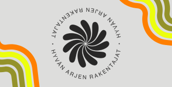 Hyvän arjen rakentajat -logo.