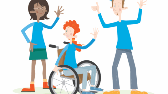 Kolme piirrettyä digikaveria.