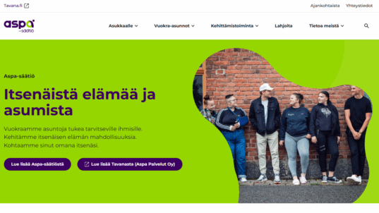 Näyttökuva aspa.fi-etusivusta.
